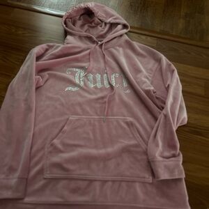 Juicy couture velour bling rhinestone hoodie dress pullover tunic long style